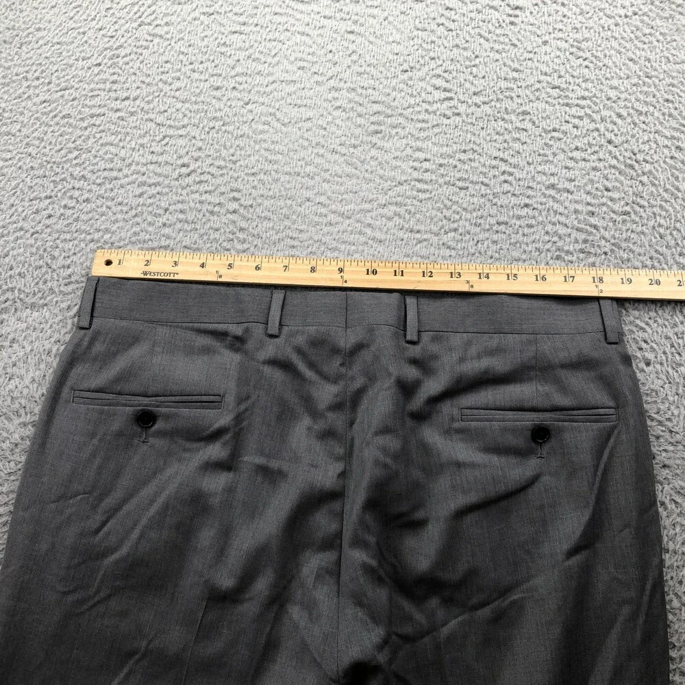 Brooks Brothers Pants Mens 38x32 Gray Wool Dress Flat Front Straight Madison Fit